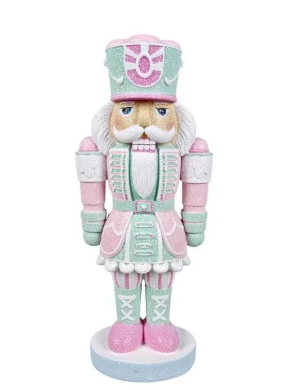 Christmas Holiday Pastel Pink Candy Nutcracker, 10" Figure Statue Resin New